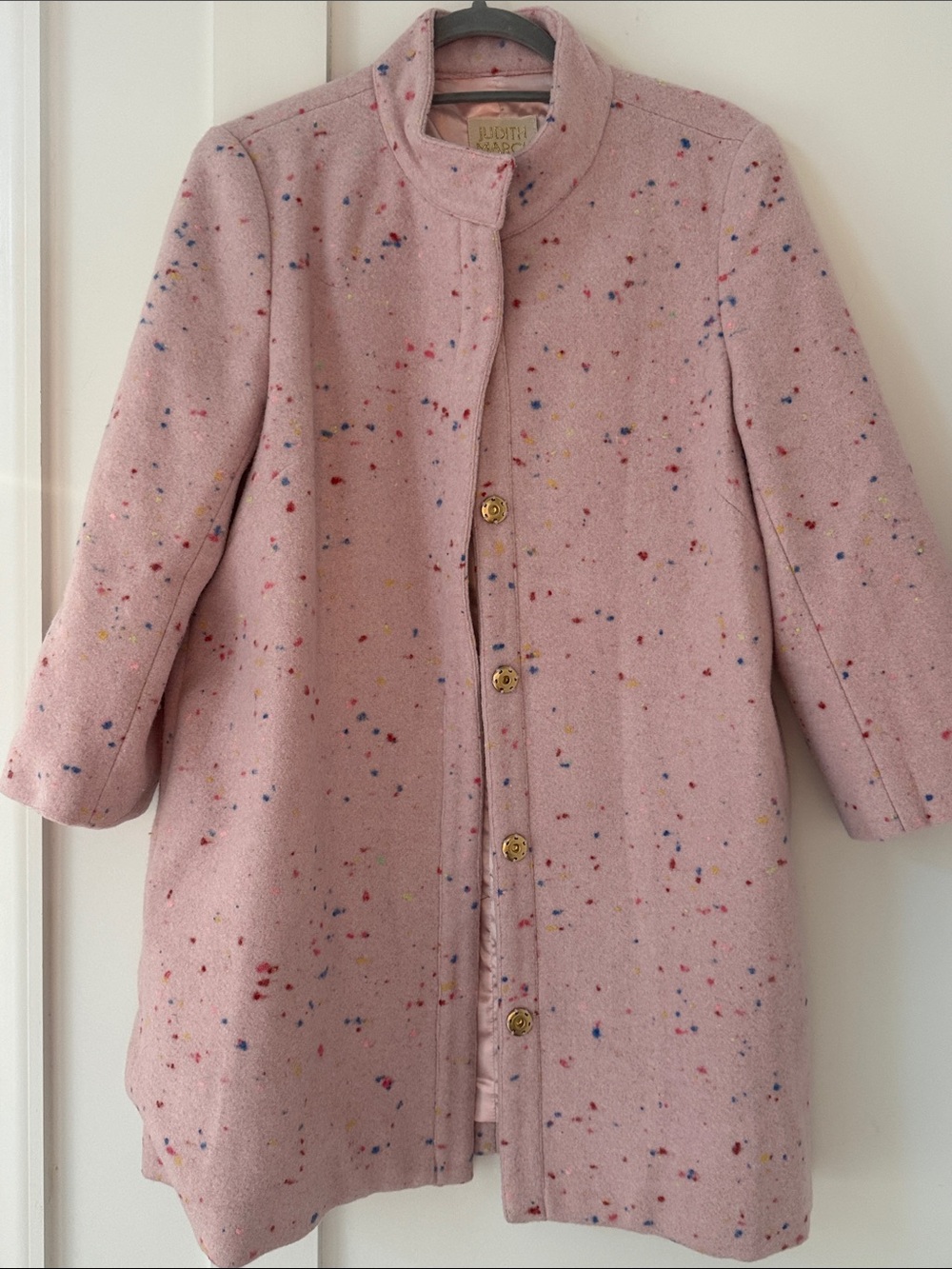 Judith March Pink Confetti Coat Size L